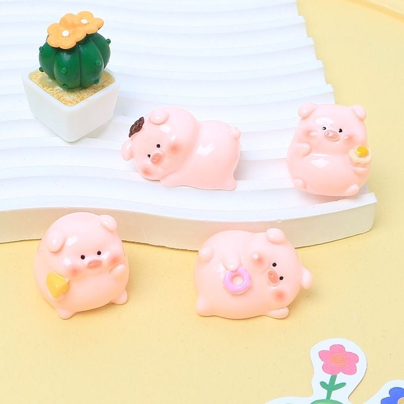 128クイズ袋 可愛い豚ちゃん　樹脂の置物